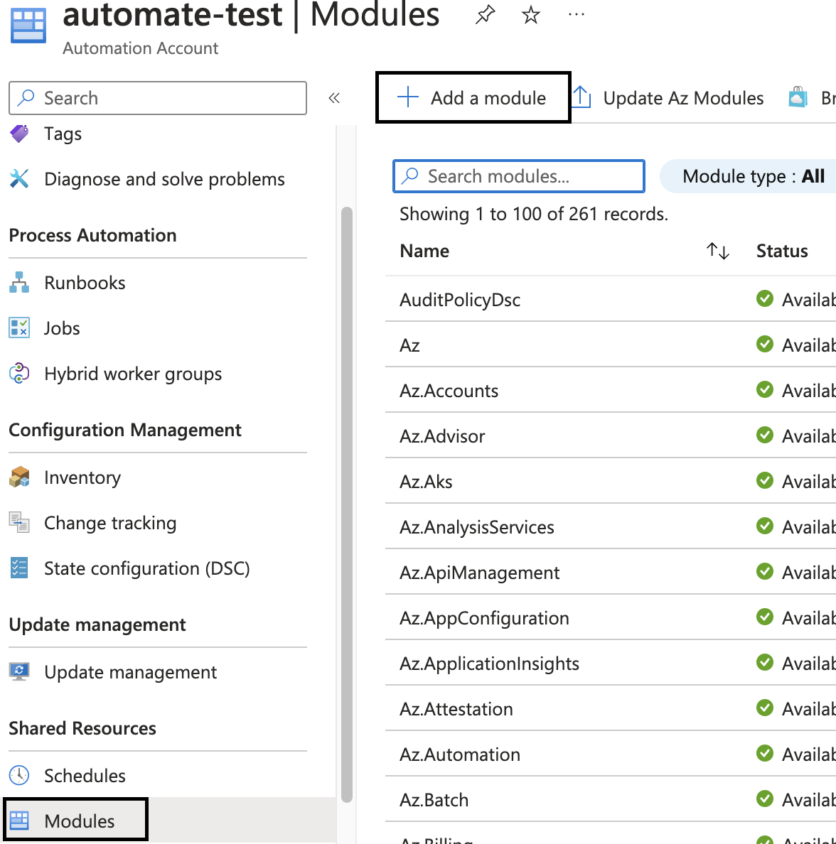 Azure automation